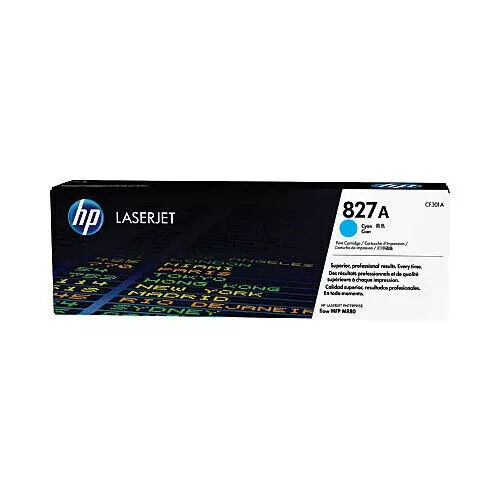 New Genuine HP Color LaserJet Enterprise Flow MFP M880 Cyan Toner 827A CF301A