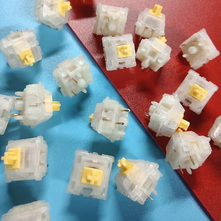 Gateron Milky Yellow KS-3 Pro Linear Switches Lubed 90pc