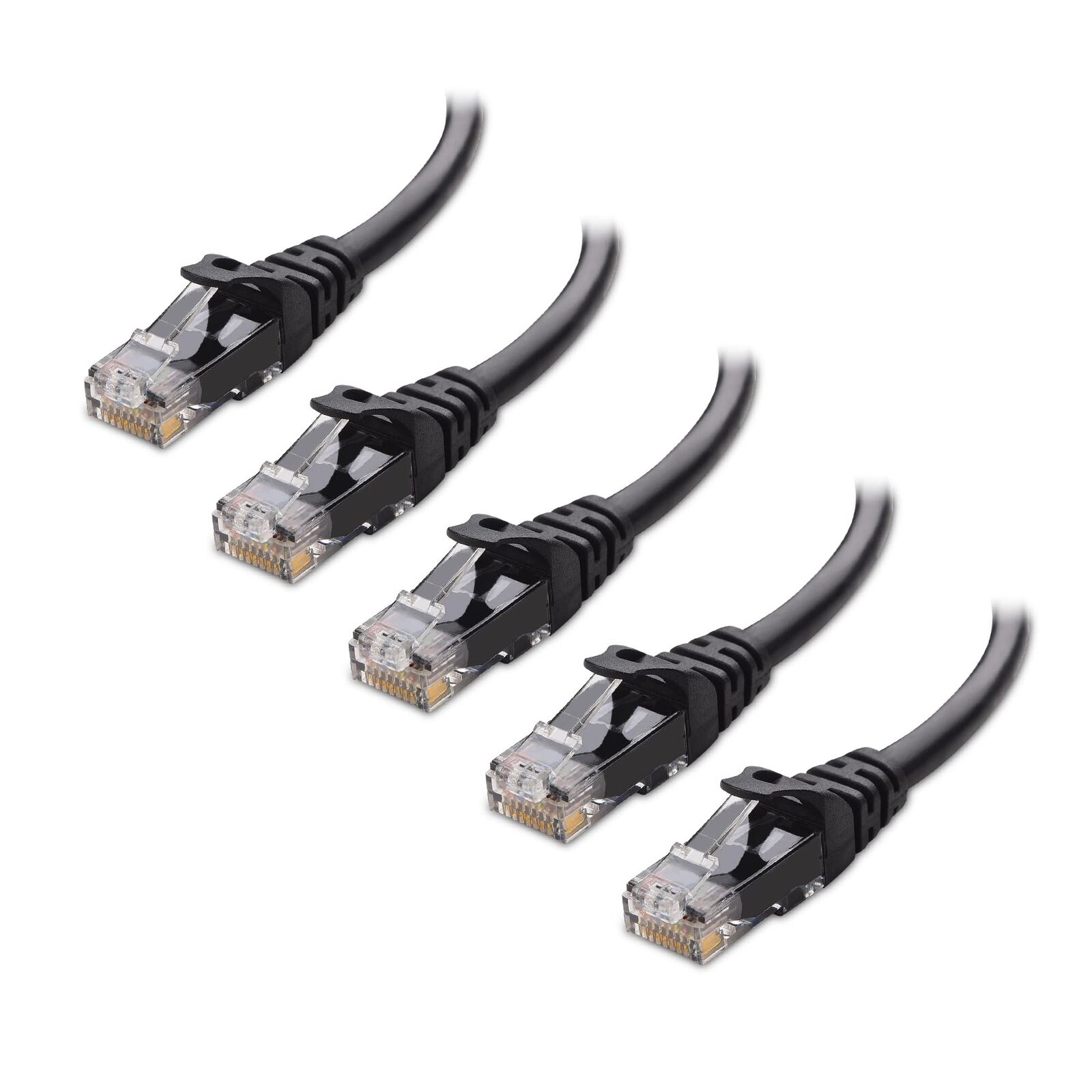 Cable Matters 10Gbps 5-Pack Snagless Short Cat 6 Ethernet Cable 3 ft Cat6 Cab...