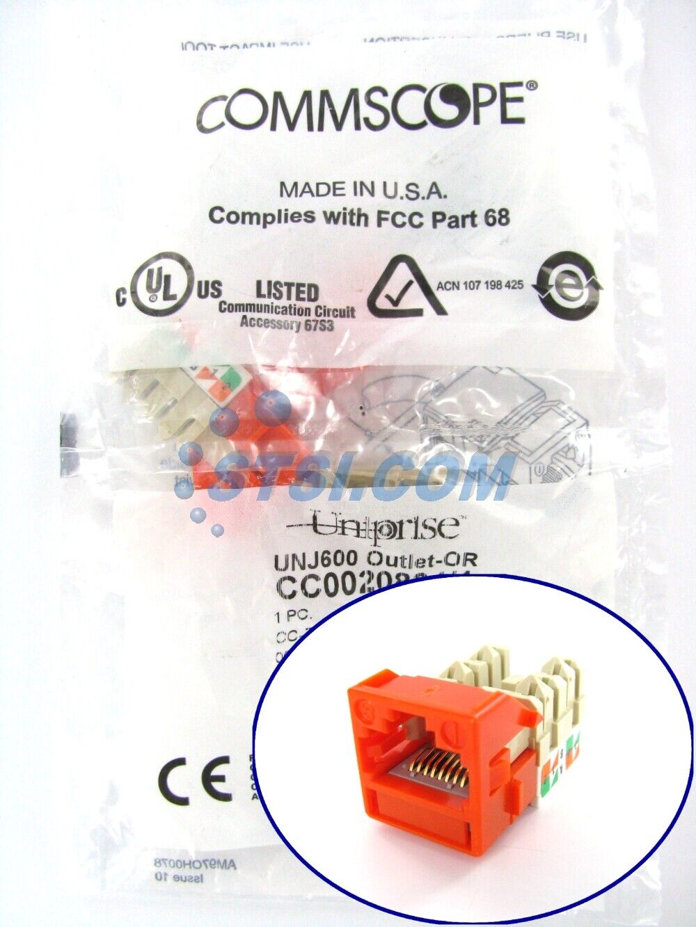 Commscope UNJ600-OR Uniprise Cat6 M-Series Modular Jack, Orange *READ* ~STSI