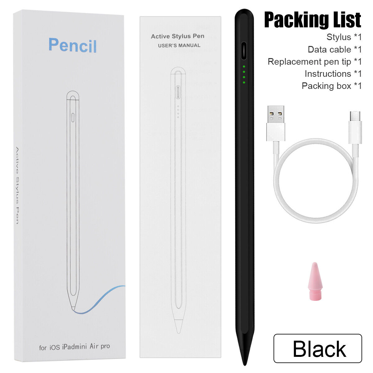 For Apple Stylus Pencil iPad Pro iPad 10/9/8/7/6th Gen Air 5/4/3  2018-2024 Pen