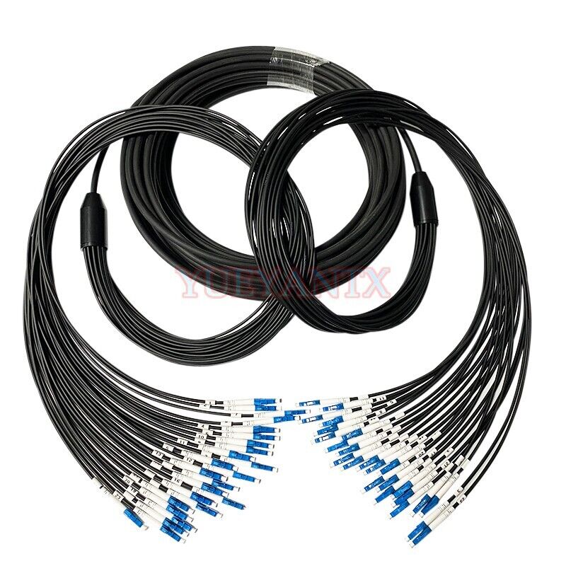 30M LC-LC 24 Strand SM Outdoor Armored TPU Field Optical Patch Cord Fiber Cable