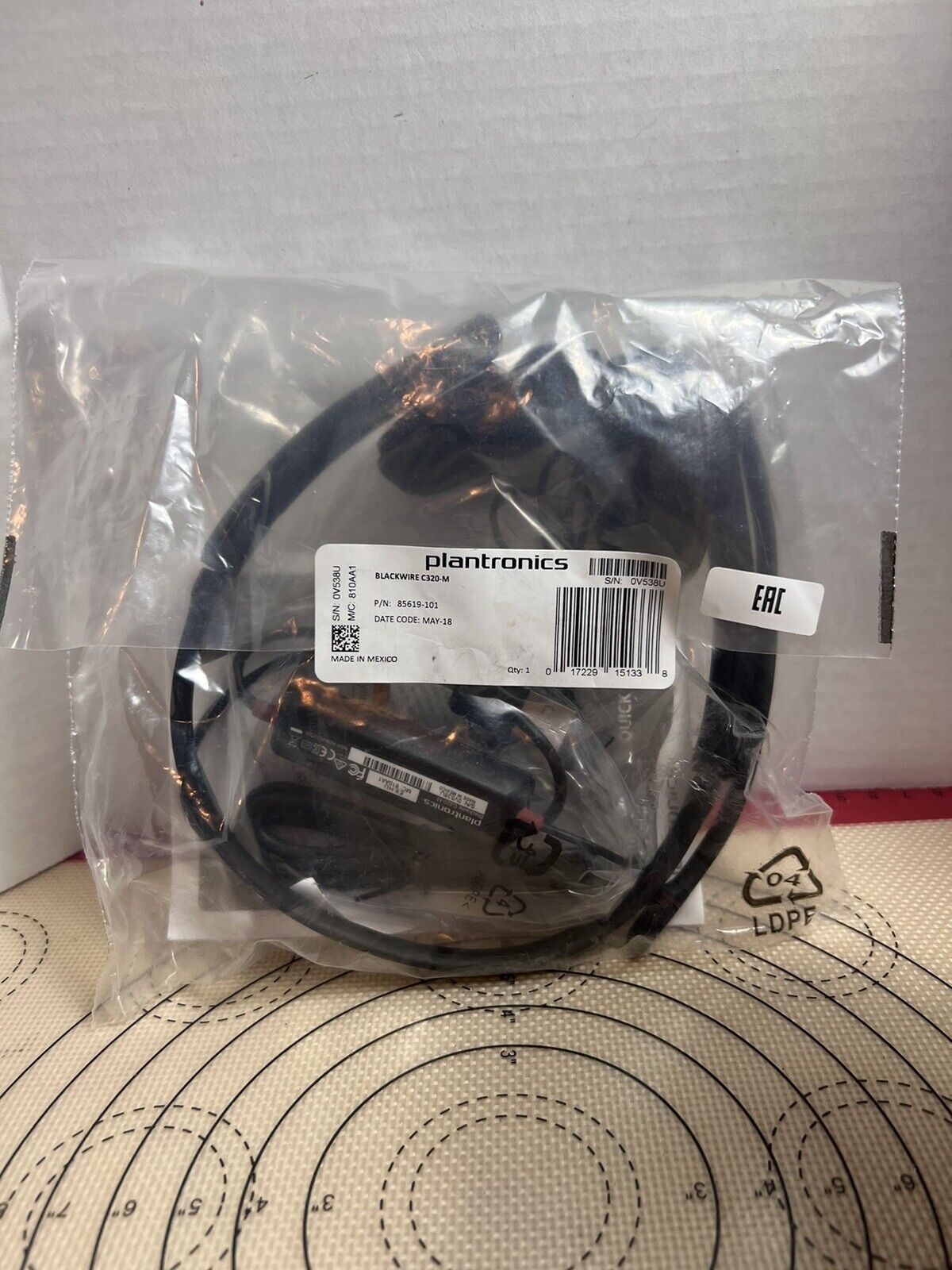 Plantronics Blackwire C320-M Stereo Headband Corded USB PC Headset for Microsoft