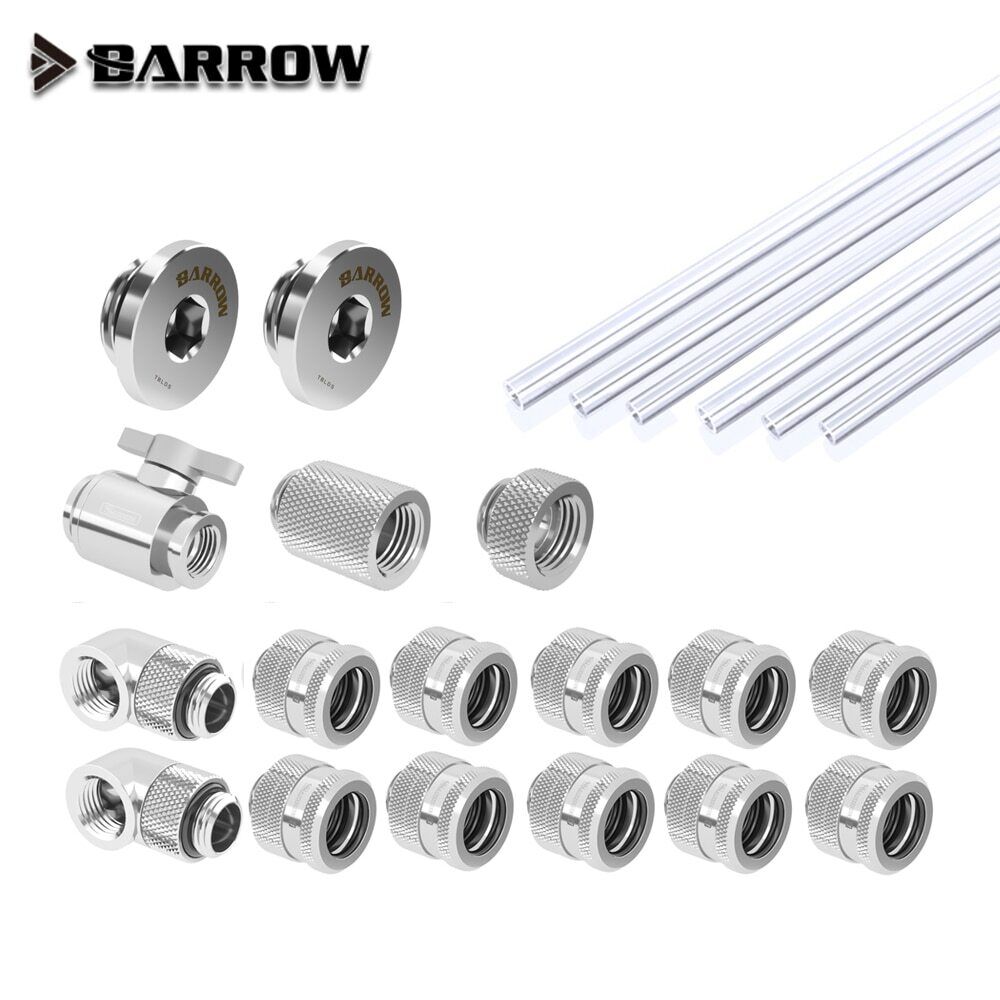Barrow OD12/14/16mm Hard Tube Fitting Kit G1/4'' Connector 90 Degree Water Plug