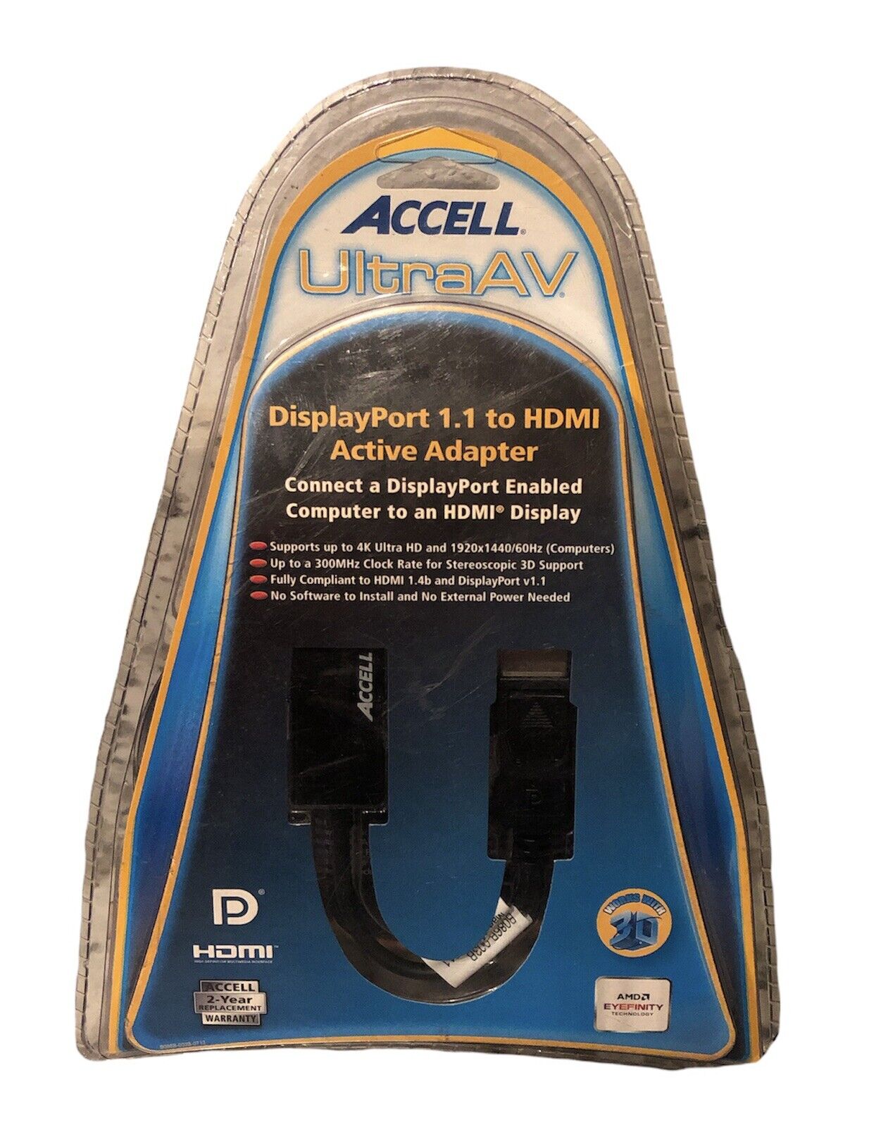 Display Port to HDMI, ACCELL UltraAV, Active Adapter