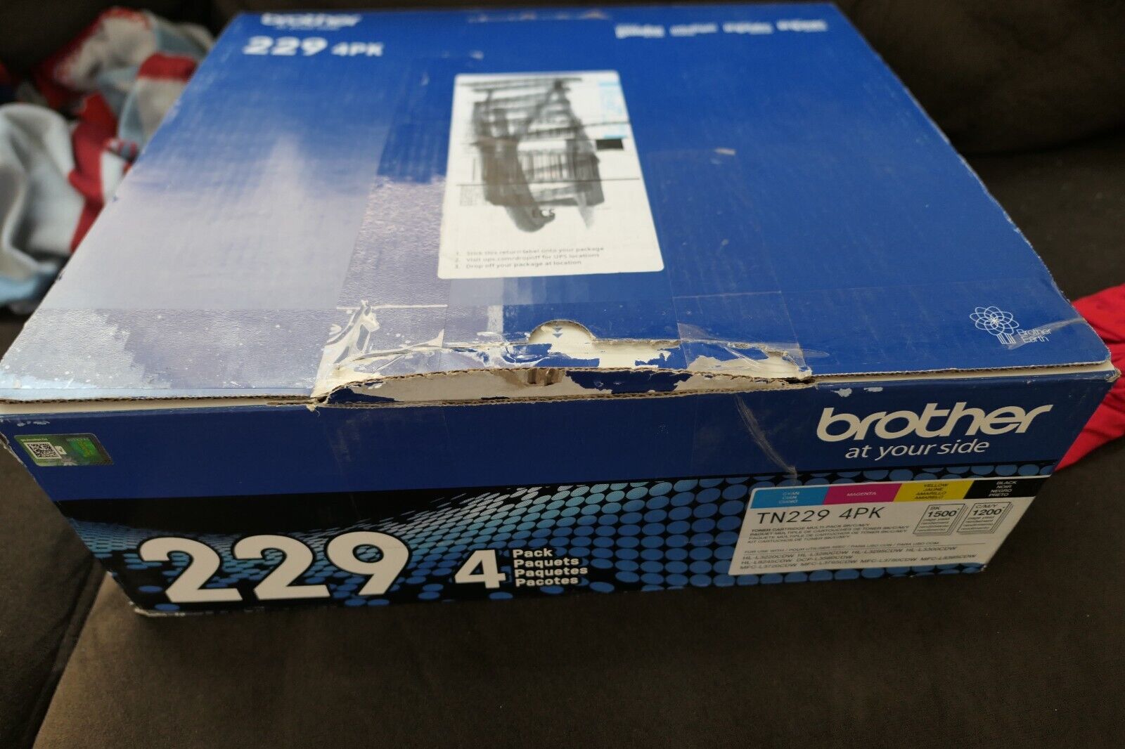 NEW Brother Genuine TN229 Standard Yield 4-Pack Printer Toner Cartridges OPEN