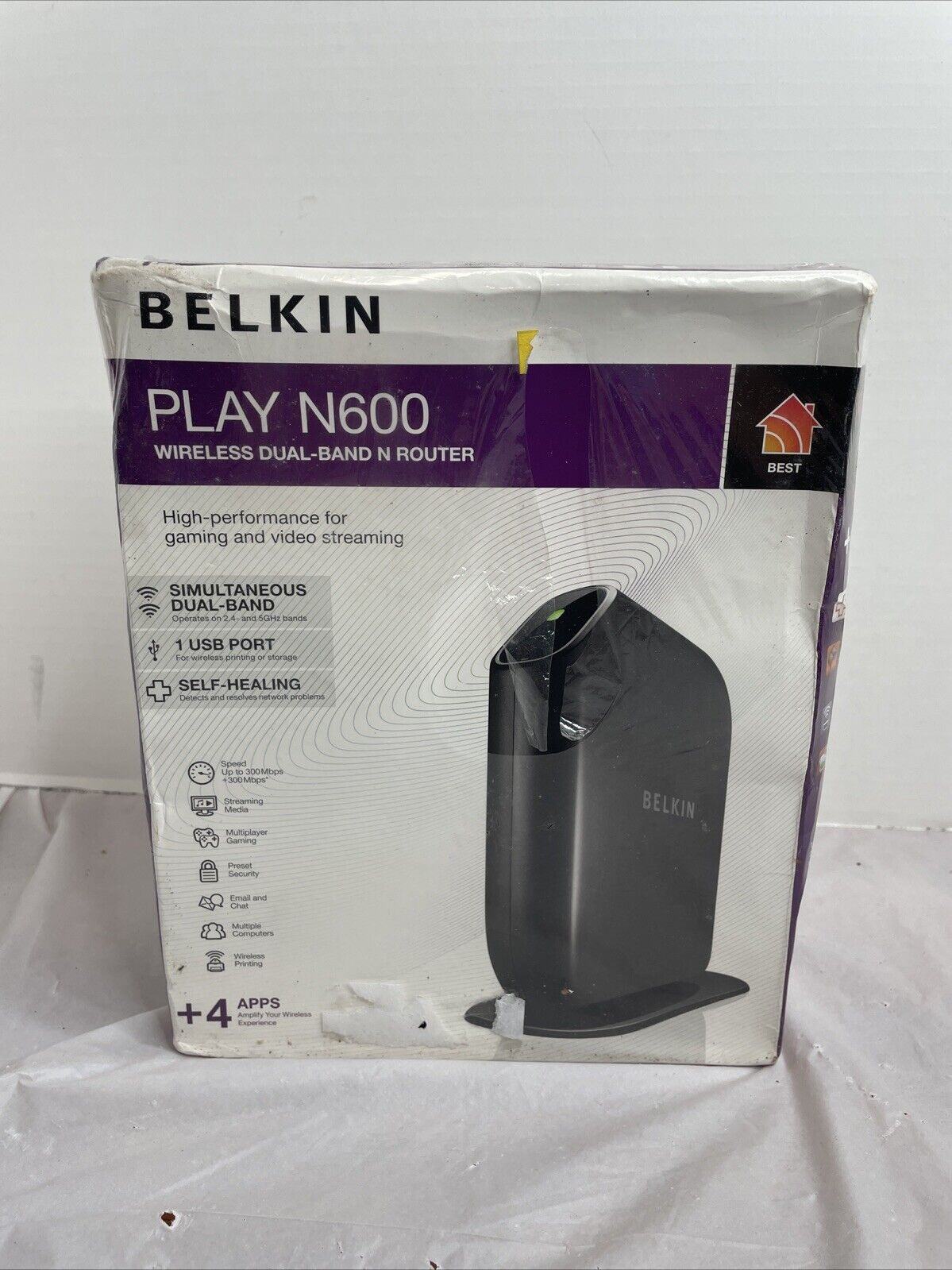 Belkin F7D8302 Play N600 300 Mbps 1-Port 10/100 Wireless N Router (NEW SEALED)
