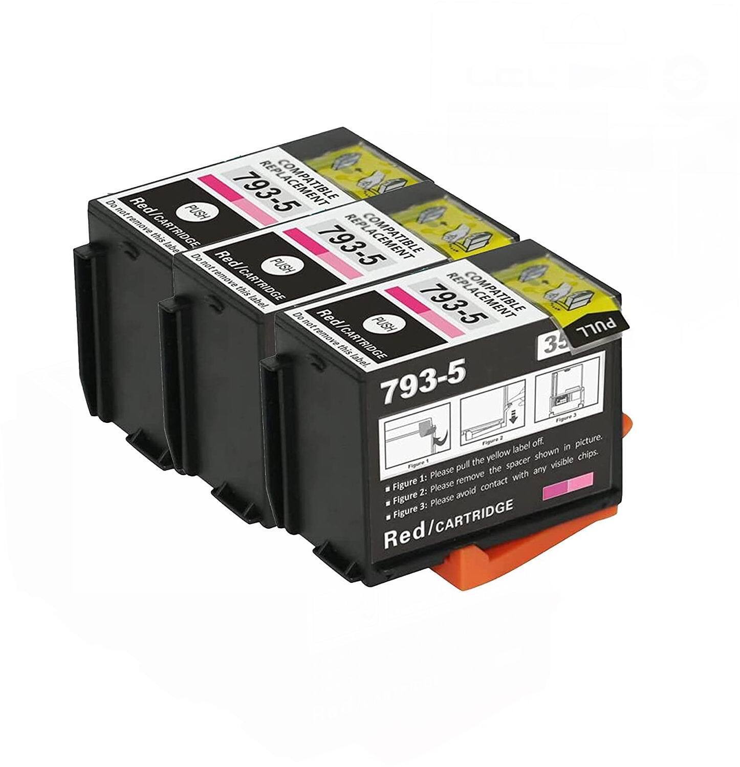 3PK 793-5 RED Inkjet Cartridge for Pitney Bowes Post Meters DM100i DM110i DM200L