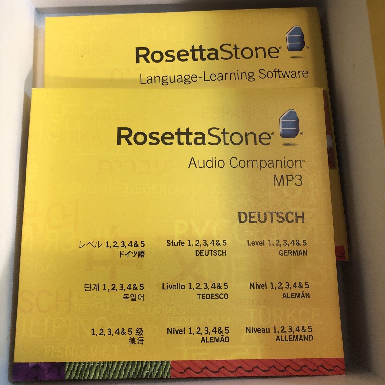 Rosetta Stone Deutsch German Level 1,2,3,4, & 5 Discs NO CODE CDs Only