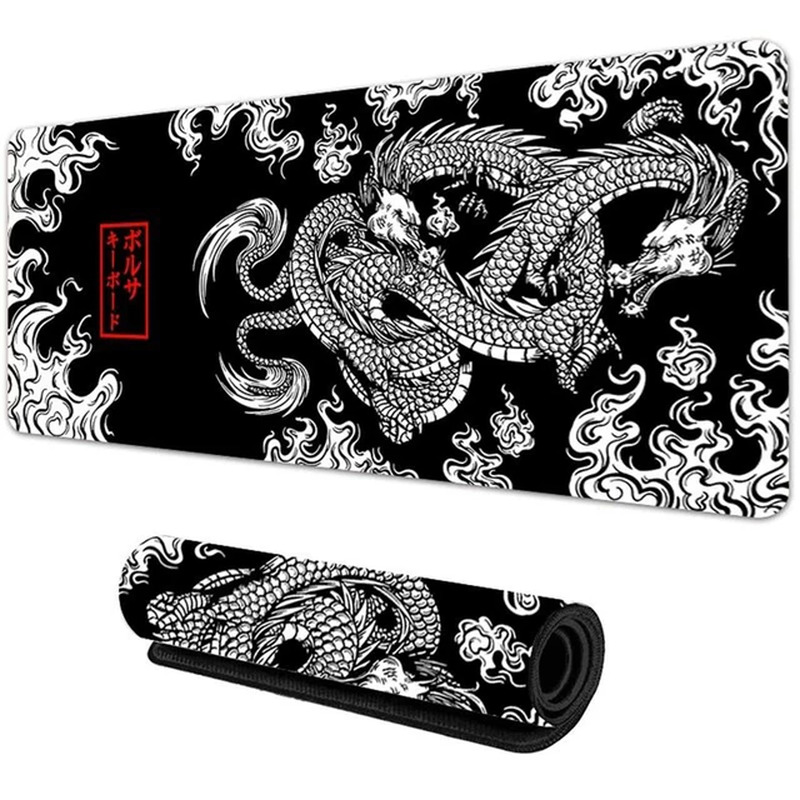 Large Gaming Mouse Pad Japanese Dragon PC Gamer Accessories Office Computer Keyb
