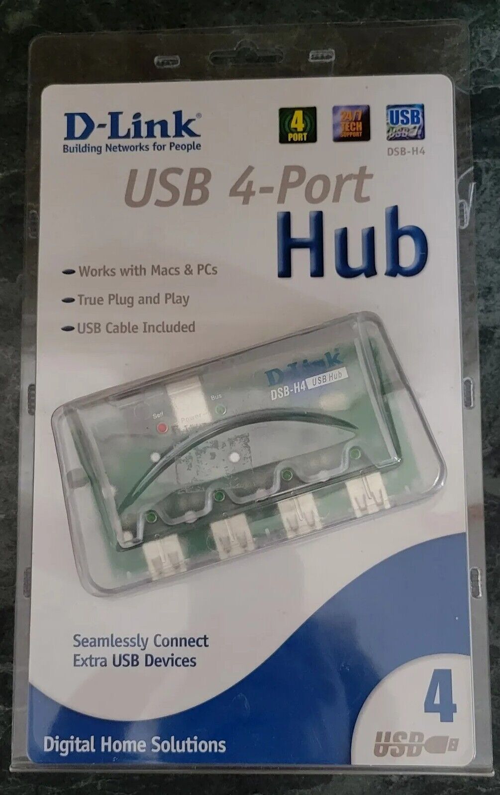 D-Link 4 Port USB Hub DSB-H4 - Mac PC - Sealed / New 