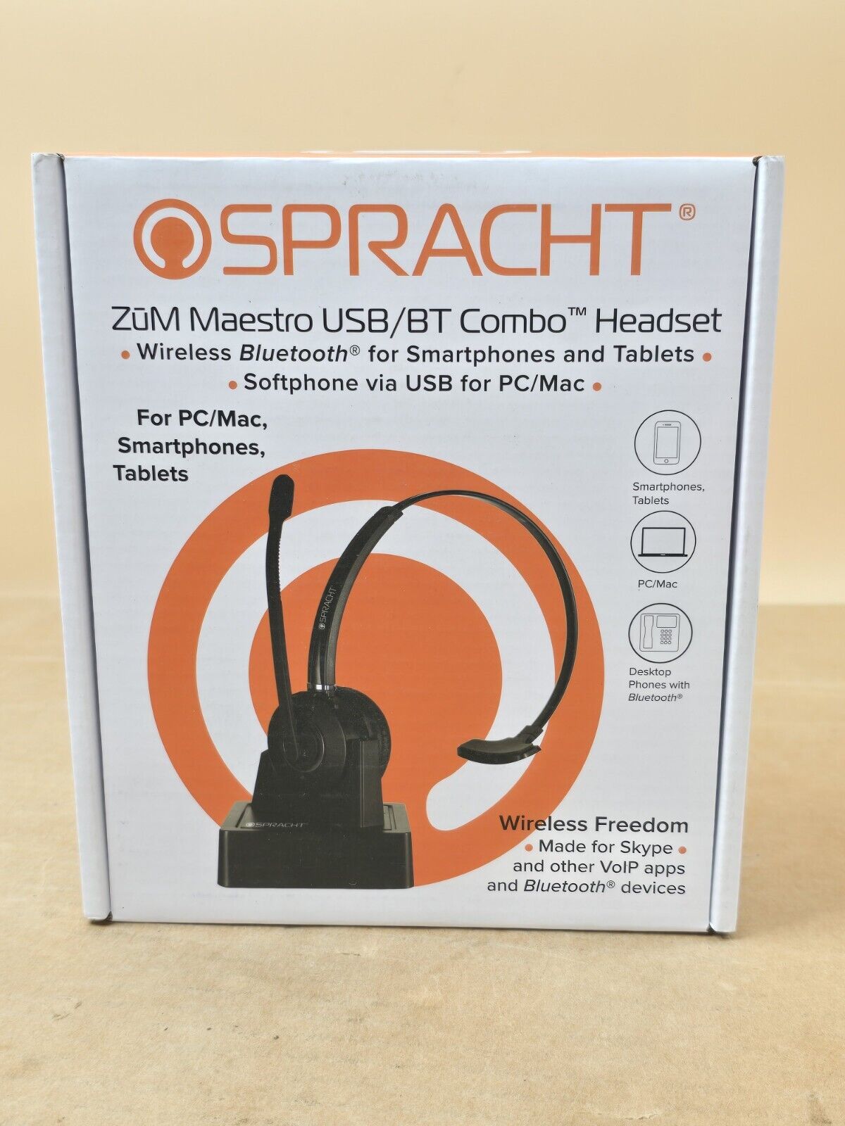 Spracht Zum Maestro BT Headset Wireless Bluetooth Noise Canceling Microphone