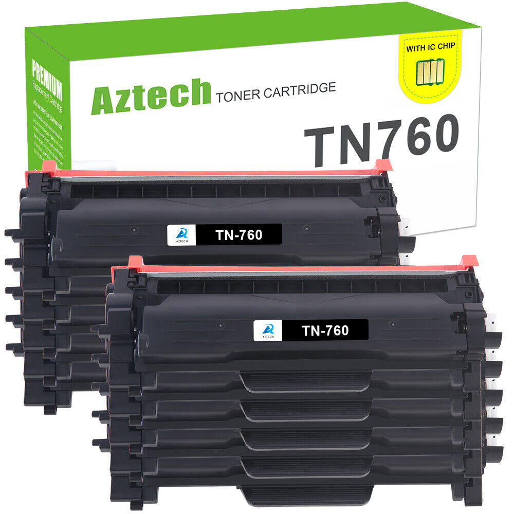 10PK TN760 TN730 Toner Compatible With Brother HL-L2350DW HL-L2370DW MFC-L2717DW
