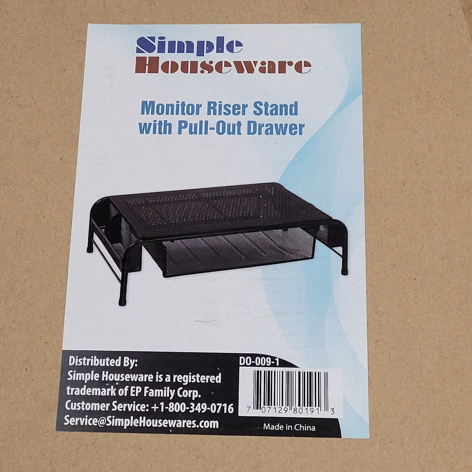 NEW Simple Houseware Metal Desk Monitor Stand Riser W/ Organizer - Black