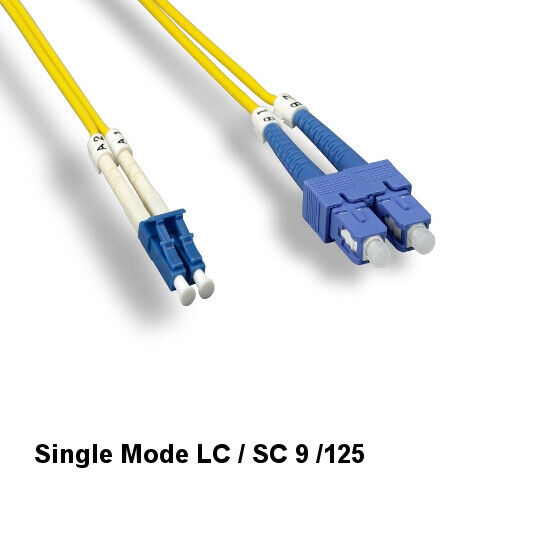 Kentek 5 Meter Single-Mode Fiber Optic Patch Cable LC/SC 9/125 Duplex UPC/UPC