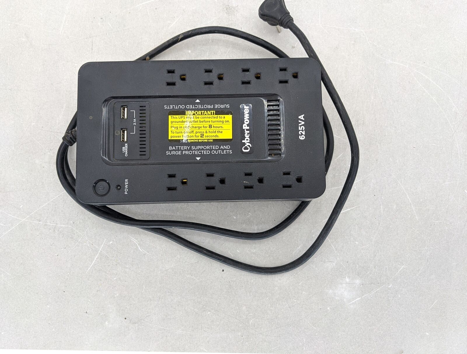 CyberPower ST625U 625 VA 360 W 8-Outlet Uninterruptible Power Supply, Black NO B
