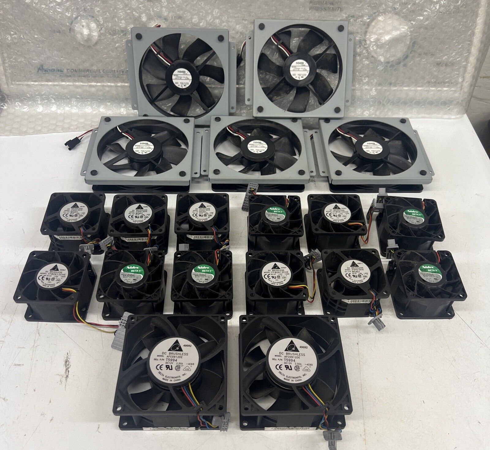 Lot Of 19 - 120mm Computer Case Fans Mixed