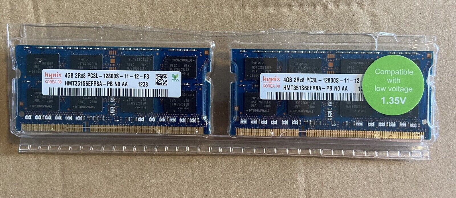 Pair Hynix 8GB (2x4GB) 2Rx8 PC3-12800s DDR3 RAM Modules HMT351S6CFR8C-H9 #3037