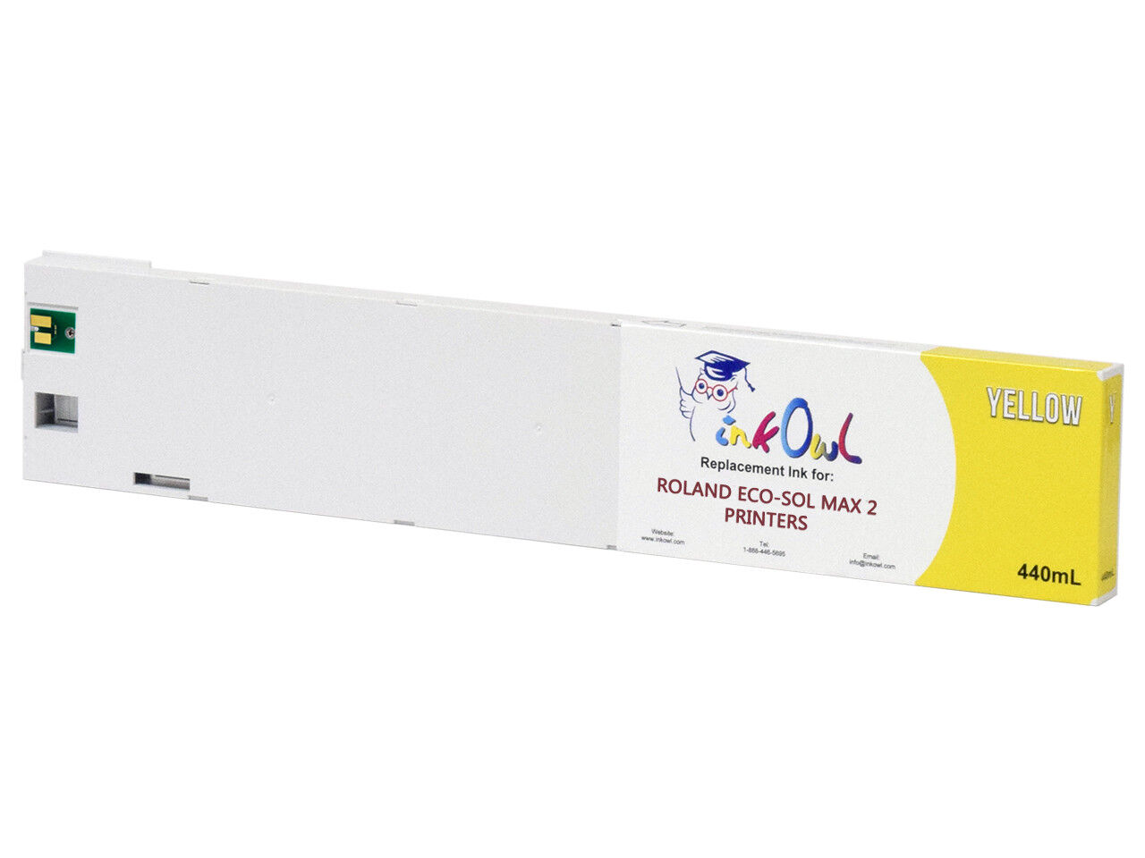 440ml InkOwl YELLOW Compatible Cartridge for Roland ECO-SOL MAX 2 (ESL4-4YE)