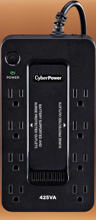CyberPower ST425 Standby UPS System, 425VA/260W, 8 Outlets, Compact, Black
