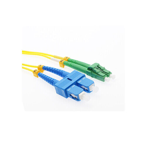 15 PACK LOT 1m LC(APC)-SC(UPC) Duplex 9/125 OS2 Singlemode Fiber Yellow OFNR 3FT