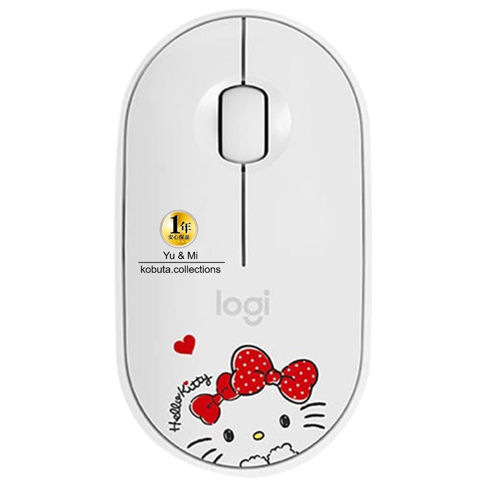 Hello Kitty Pebble M350 Lightweight Wireless Mouse Bluetooth White Hello Kitty