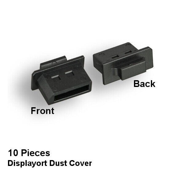 Lot 10Pcs DisplayPort Dust Dirt Cover Port Socket Protector Black Hard Plastic