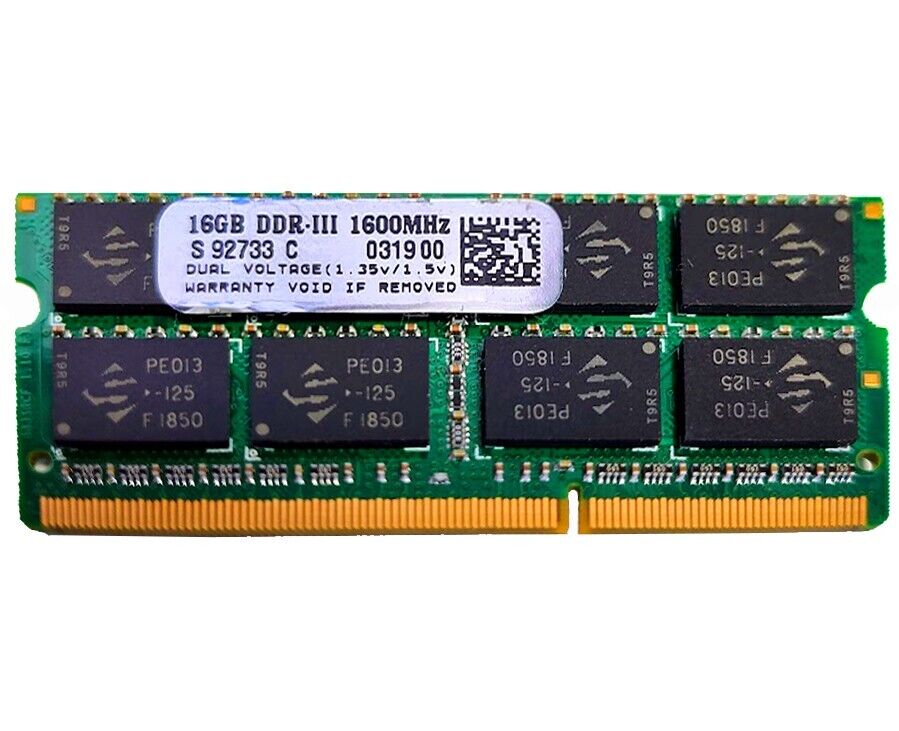 16GB DDR3L Laptop RAM Memory module 1x16GB 1600MHz