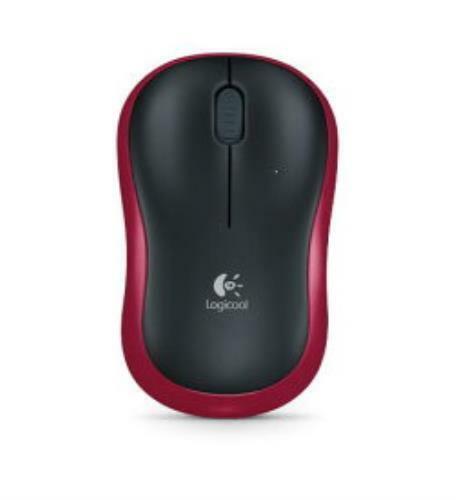Logicool by Logitech M186 Black/Red Wireless Mouse for PC & Mac