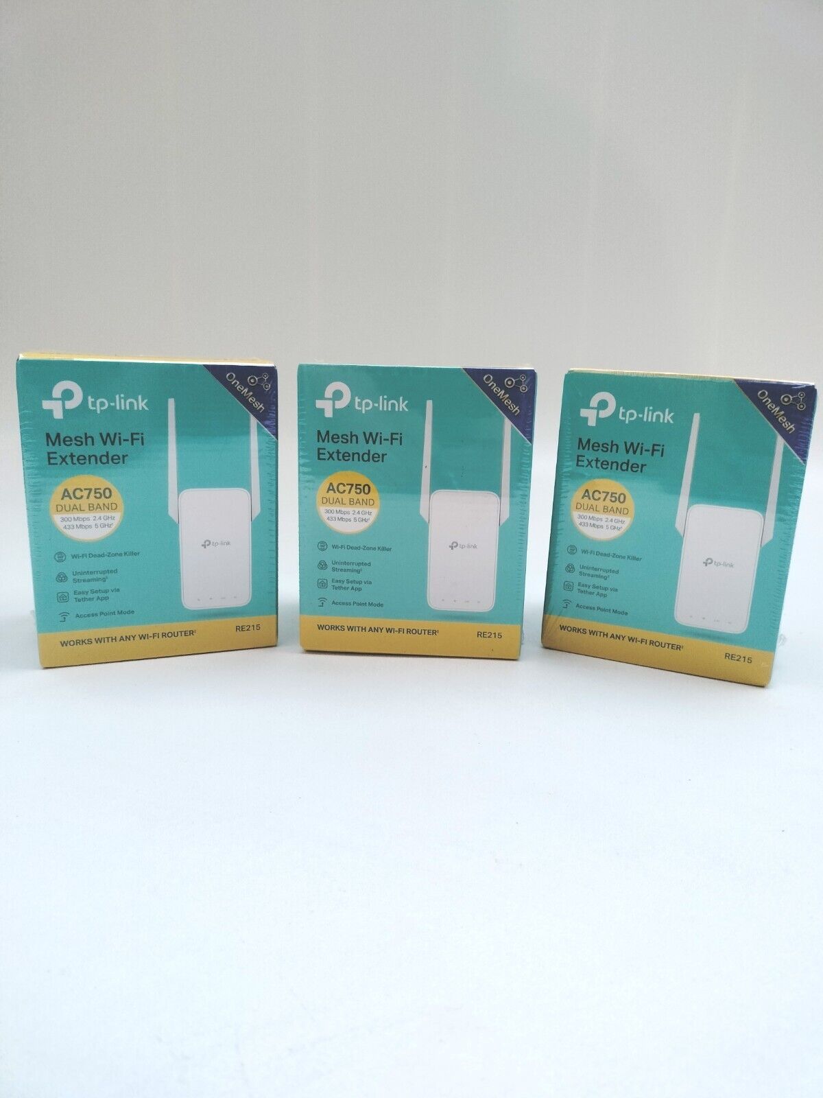TP-Link RE215 AC750 Mesh Wireless Dual Band Wi-Fi Range Extender *Lot Of 3* NEW