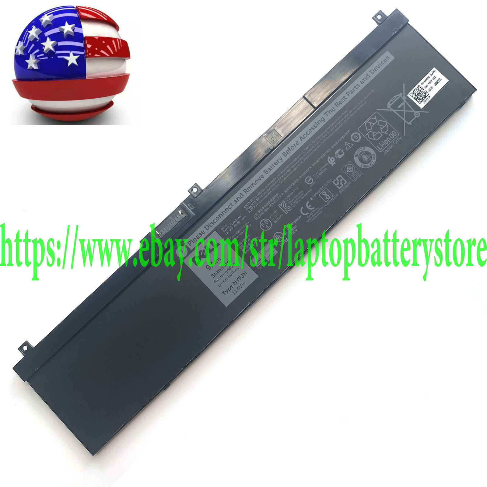 Genuine NYFJH 5TF10 RY3F9 Battery For Precision 7530 7730 7540 7740 Series