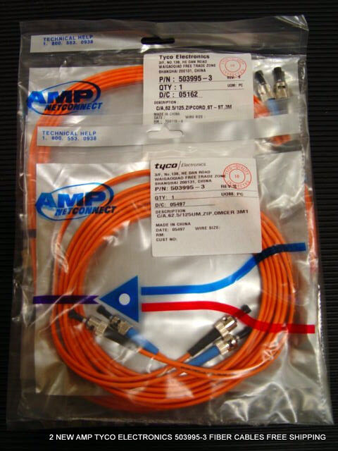 2 NEW AMP TYCO ELECTRONICS 503995-3 FIBER CABLES 