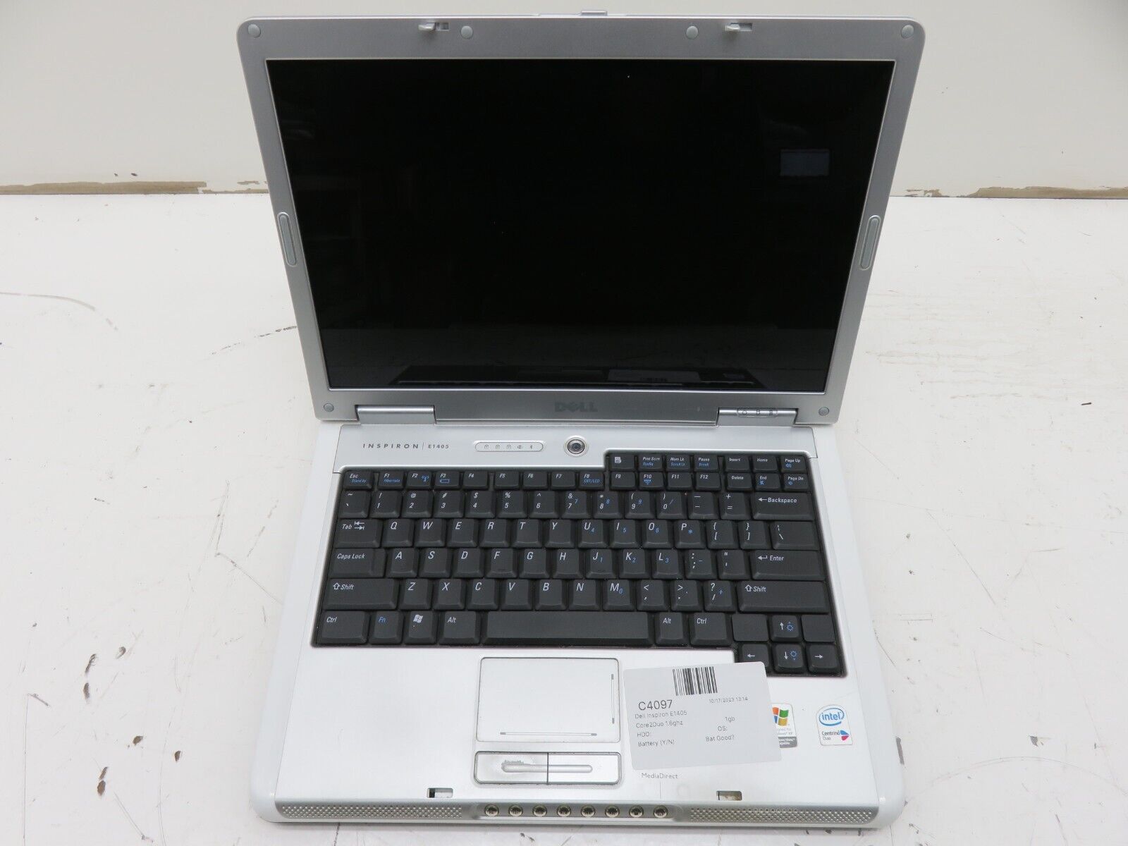 Dell Inspiron E1405 Laptop Intel Core 2 Duo 1GB Ram No HDD or Battery
