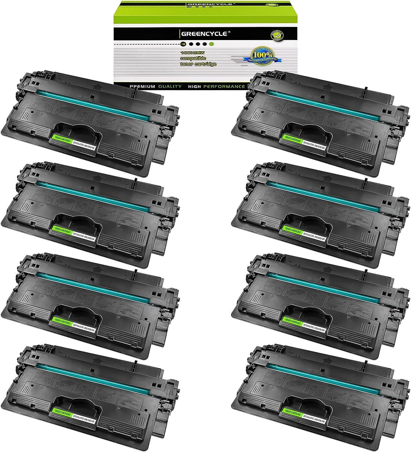 8PK Greencycle High Yield Toner 16A Q7516A Compatible for HP LaserJet 5200TN