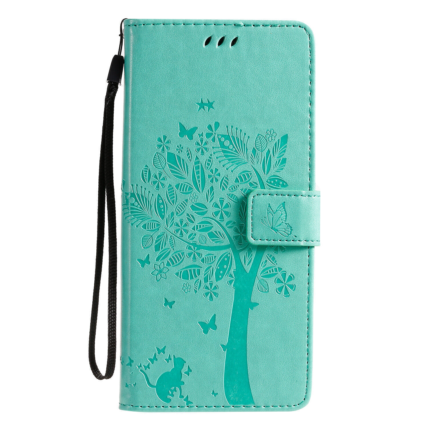 Tree Cat Leather Flip Card Wallet Cover Case for S22 S23 A13 A23 A53 A14