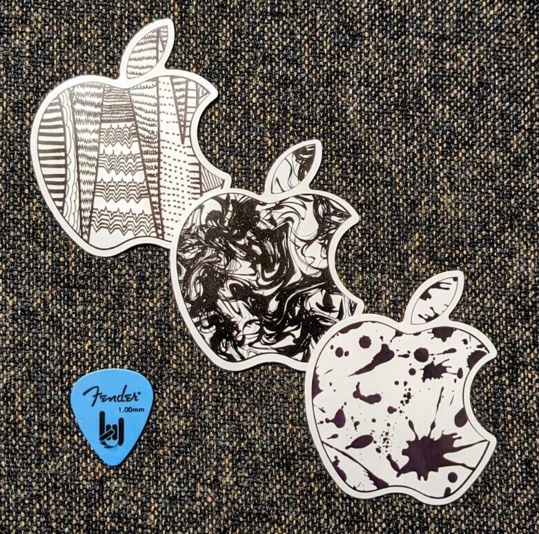 3 Apple Logo Inspired Stickers. CUSTOM ART DESIGN 