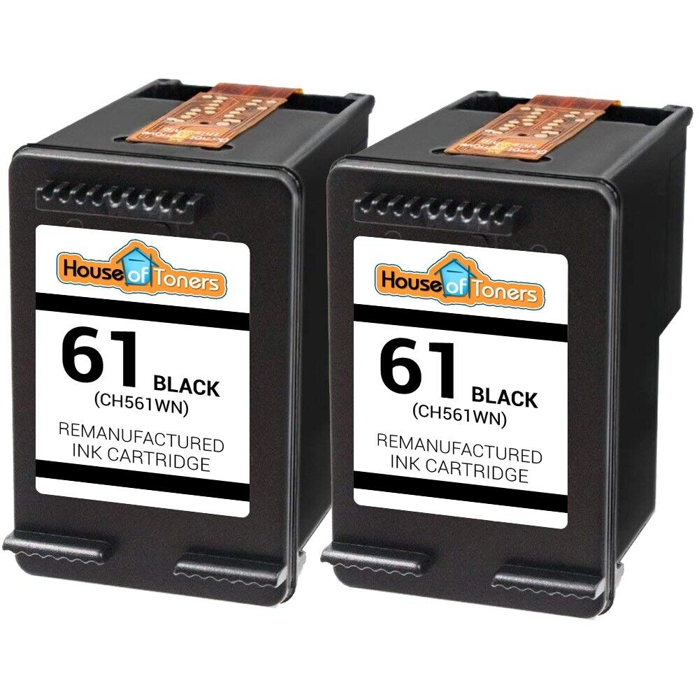 2PK Replacement HP 61 Ink Cartridge 2-Black ENVY 4500 4501 4502 4504 5530 Series