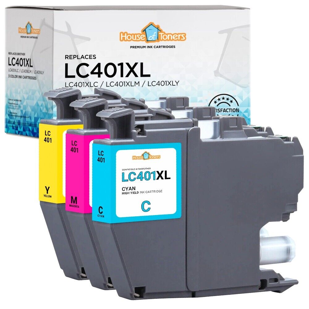 3PK for Brother LC401XL High Yield Ink Cartridge for MFC-J1010DW J1012DW J1170DW