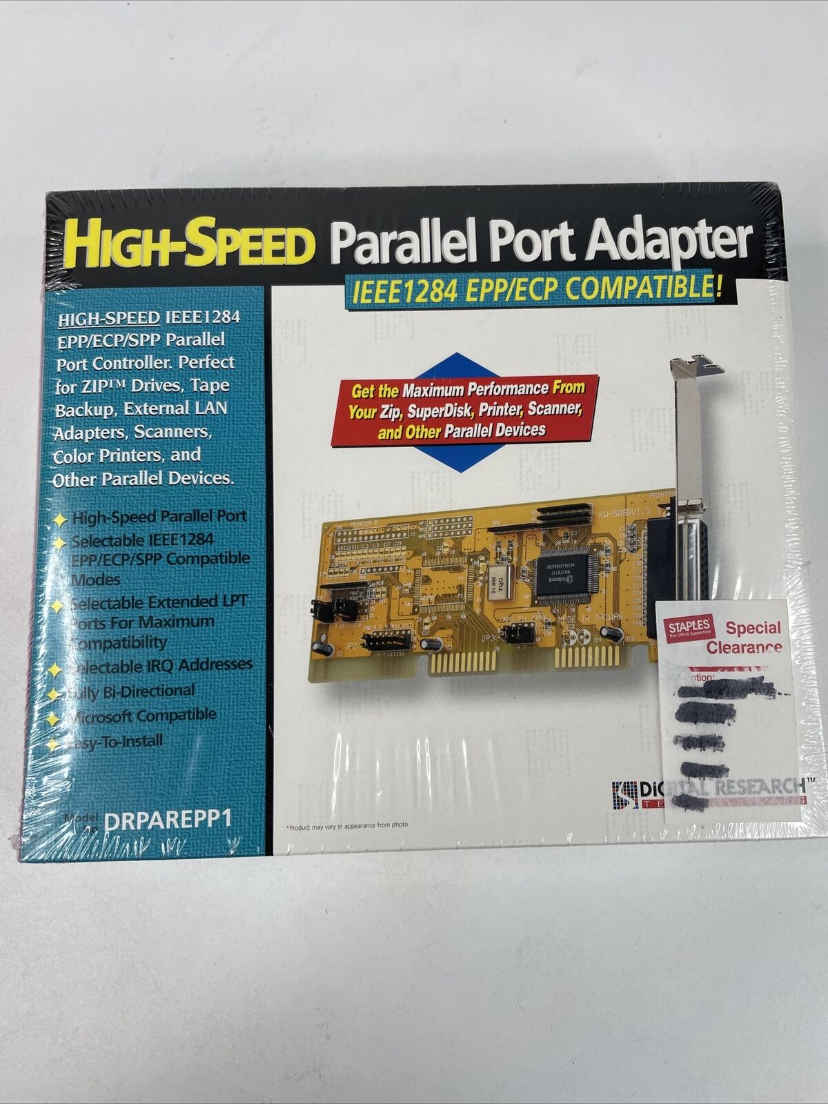 High-Speed Parallel Port Adapter Digital Research, IEEE1284 EPP/ECP, Sealed