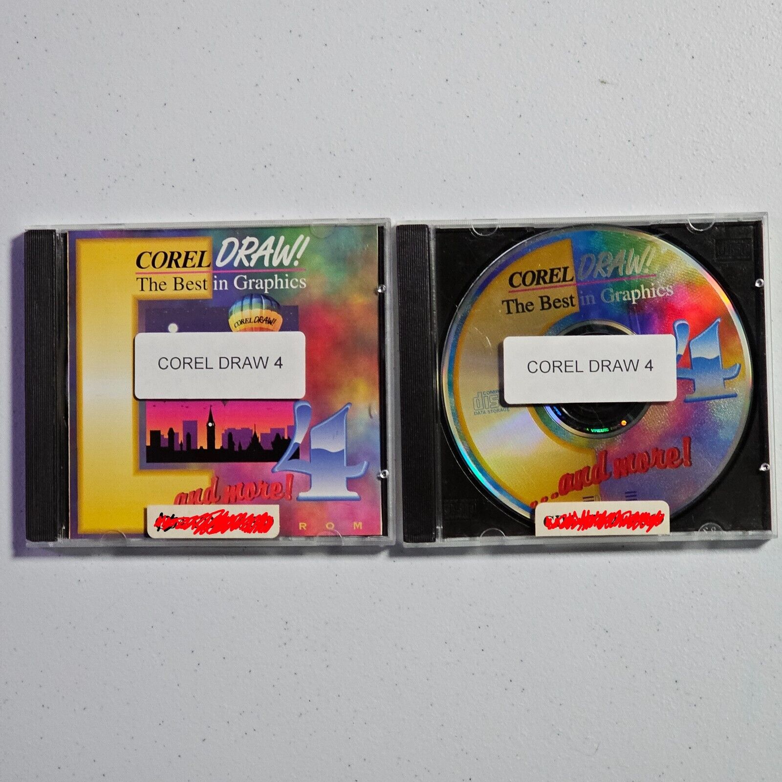 Vintage 1990s Corel Draw 4 CDROM for Windows 3.1 - 2 CDs