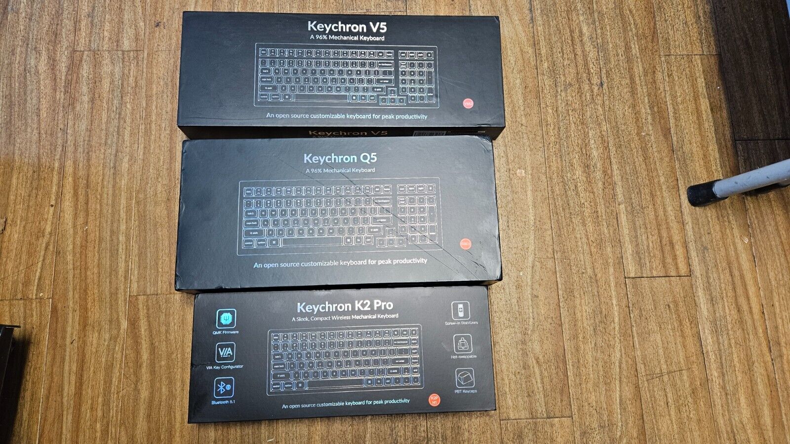 Bulk Lot 3 Keychron Mechanical Keyboards V5 Wired K2 Wireless Q5 Wired