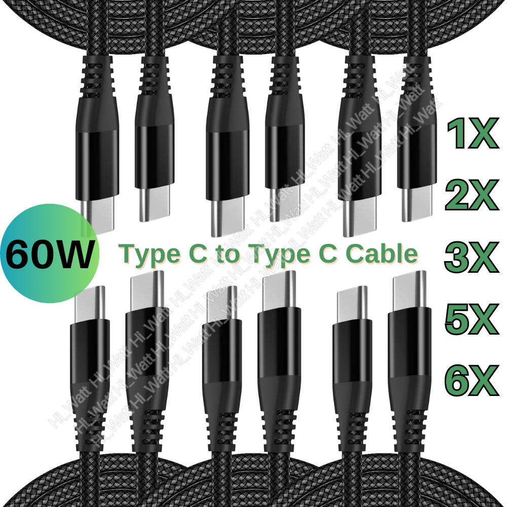 1-6X 60W Type C Fast Charger PD USB C Cable 10Ft For iPhone 15 Android Samsung