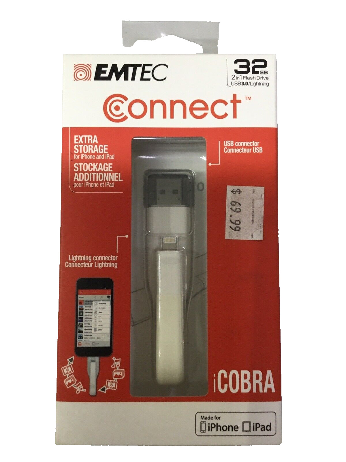 EMTEC Connect - 32GB 2 In 1 Flash Drive NIB