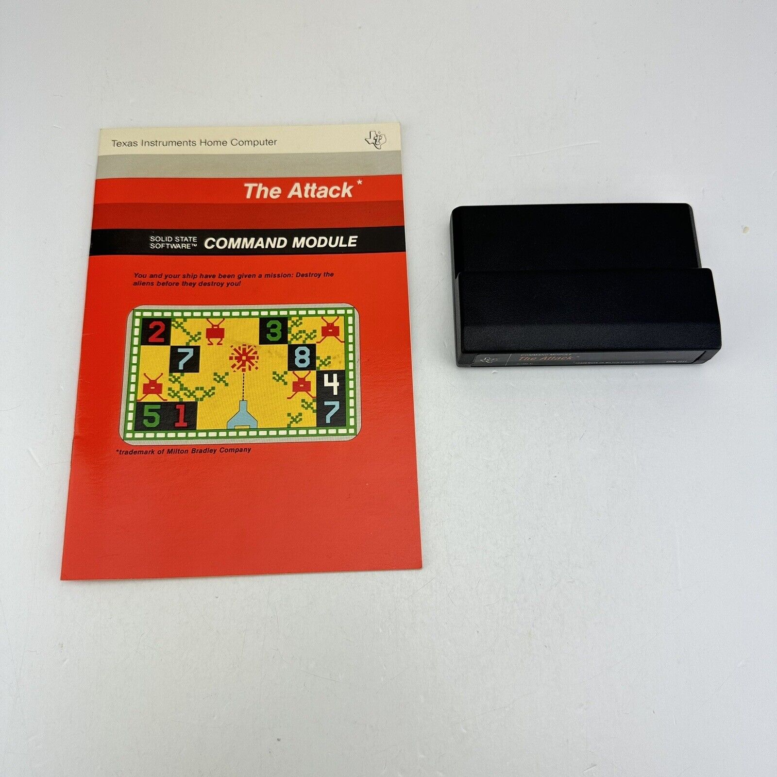 TI-99/4A THE ATTACK Texas Instruments Game Cartridge w/ Manual - Tested Works