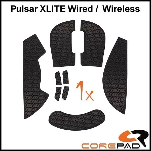 Corepad Soft Grips black Pulsar XLITE & XLITE V2 Self-Adhesive Mouse Grip Tape