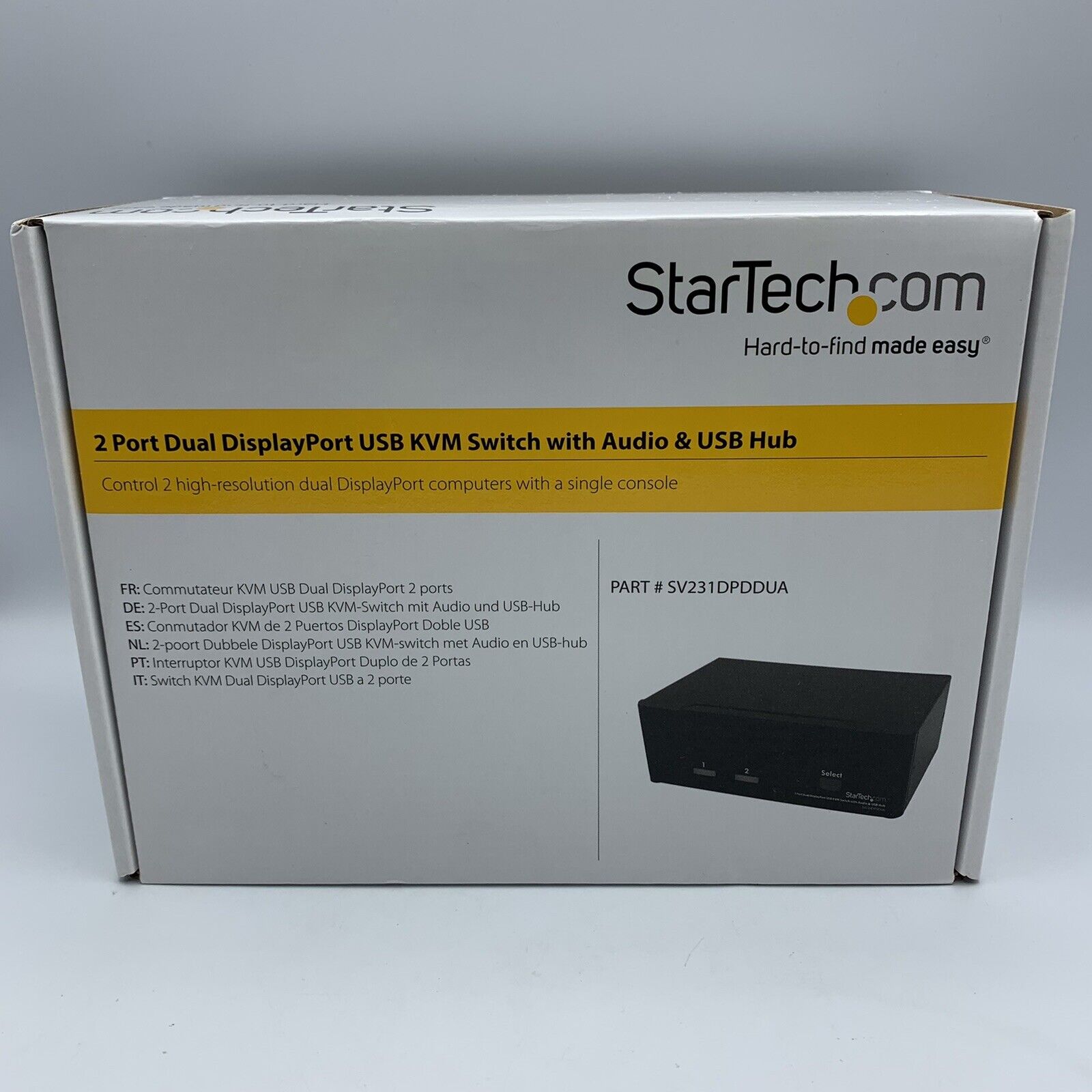 StarTech.com 2 Port Dual Display Port USB KVM Switch W/ Audio & USB Hub Open Box