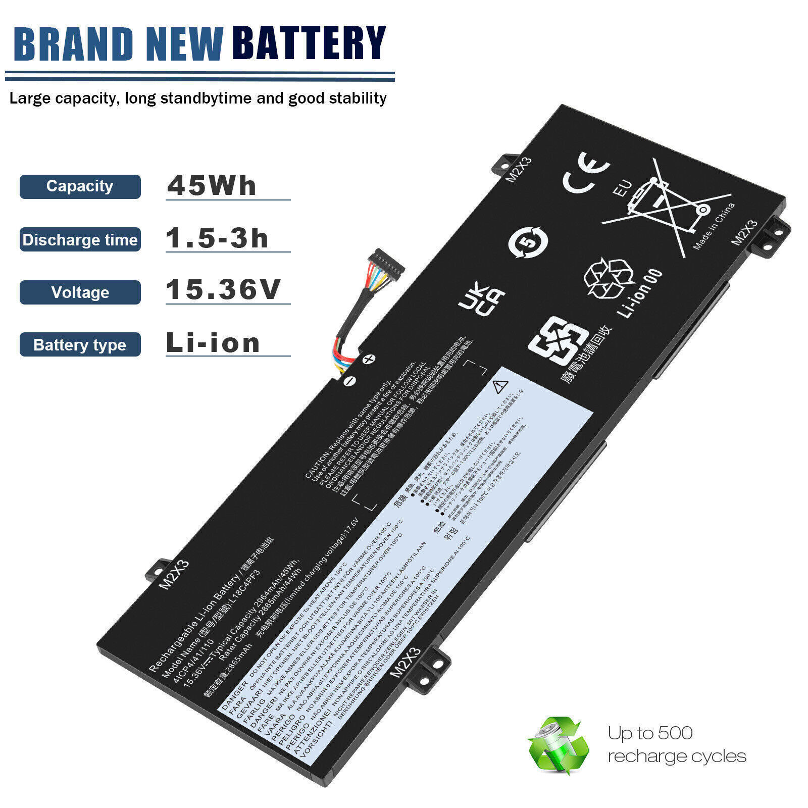 Laptop Battery For Lenovo Ideapad Flex-14API 14IWL L18C4PF3 L18M4PF3 L18C4PF4 