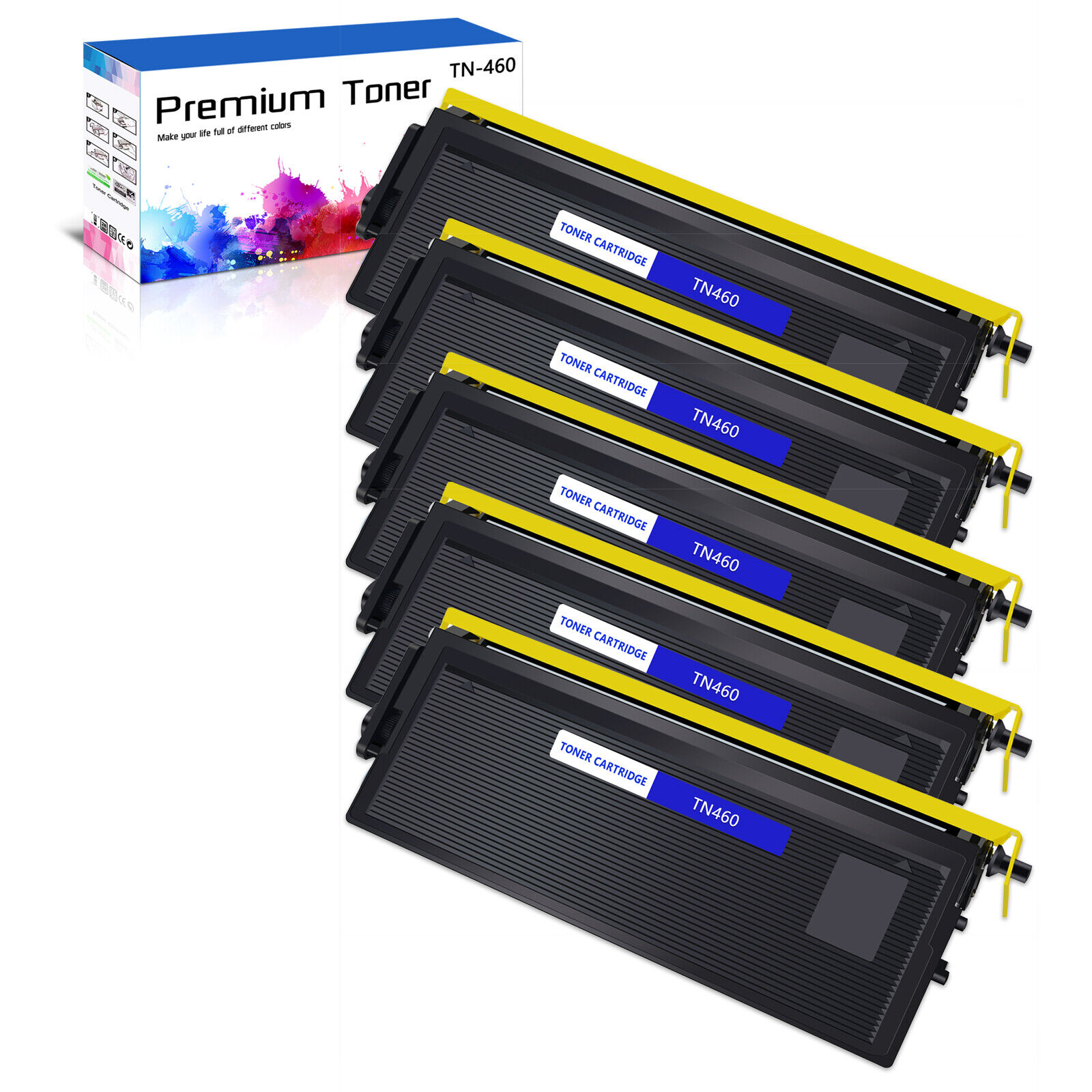 5PK TN460 Toner Cartridge Compatible For Brother DCP-1200 1400 FAX-8350p 8750P