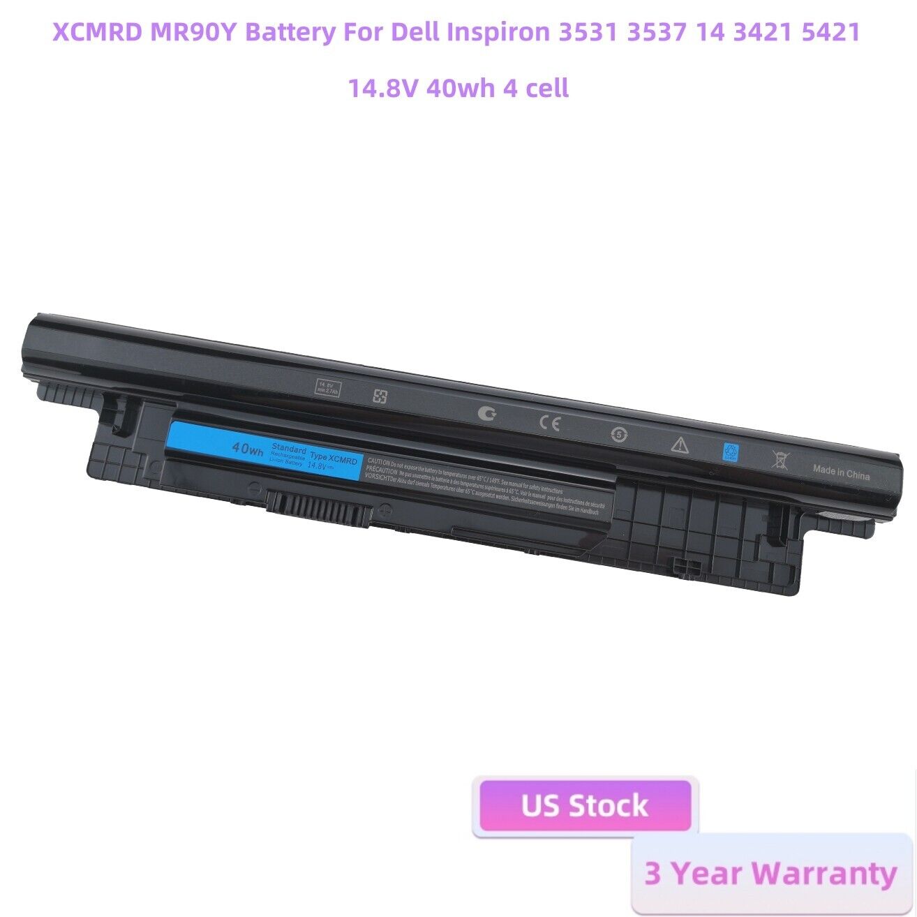 ✅12pcs Battery MR90Y For Dell Inspiron 3421 5421 15-3521 5521 3721 5721 XCMRD