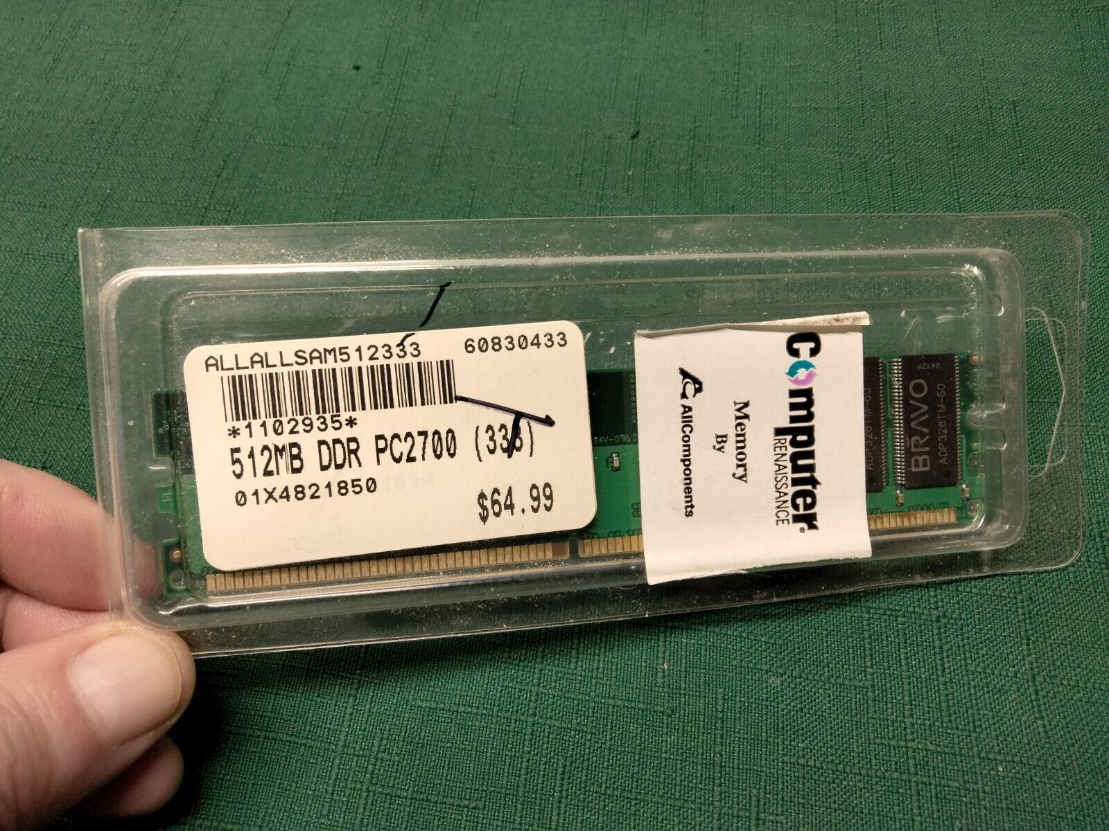 NOS 512MB DDR PC2700 DIMM N 64 WND Desktop RAM Memory  ~  Bravo